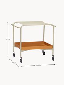 Carrito de metal Push, Acero recubierto, Marrón claro, beige claro, An 64 x Al 62 cm