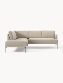 Ecksofa Fluente, Bezug: 100 % Polyester Der strap, Gestell: Massives Kiefernholz, Bir, Webstoff Beige, B 221 x T 200 cm, Eckteil links