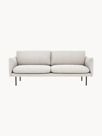 Sofa Moby (2-osobowa), Tapicerka: poliester Dzięki tkaninie, Tapicerka: pianka na zawieszeniu spr, Stelaż: lite drewno sosnowe z cer, Nogi: metal malowany proszkowo, Tkanina w odcieniu złamanej bieli, S 170 x G 95 cm