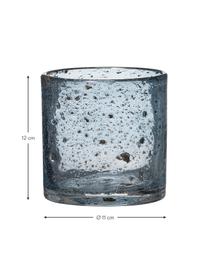 Teelichthalter Mina aus Glas, Glas, Blau, Ø 11 x H 12 cm