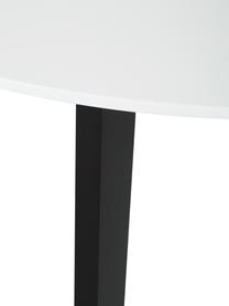 Okrągły stół do jadalni z jasnym blatem Vojens, Blat: płyta pilśniowa średniej , Nogi: drewno kauczukowe, Biały, czarny, Ø 105 x W 75 cm