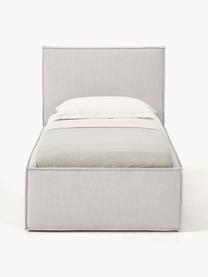 Cama individual Dream, con espacio de almacenamiento, Tapizado: poliéster (borreguillo) A, Estructura: madera de pino maciza con, Tejido greige, An 90 x L 200 cm