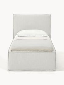 Einzelbett Dream mit Stauraum, Bezug: Polyester (Strukturstoff), Korpus: Massives Kiefernholz, Pla, Webstoff Greige, B 90 x L 200 cm
