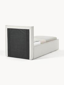 Eenpersoonsbed Dream met opbergruimte, Bekleding: polyester (gestructureerd, Geweven stof greige, B 90 x L 200 cm
