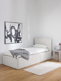 Łóżko tapicerowane z miejscem do przechowywania Dream, Tapicerka: poliester (tkanina strukt, Korpus: lite drewno sosnowe, płyt, Greige tkanina, S 90 x D 200 cm