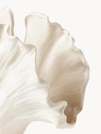 Vase Gingko in Muschel-Form, H 24 cm, Steinzeug, Off White, B 32 x H 24 cm
