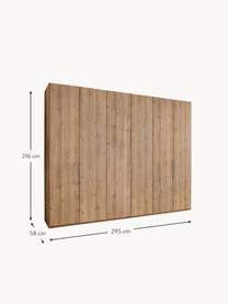 Drehtürenschrank Monaco, 6-türig, Korpus: Holzwerkstoff, foliert, Griffe: Metall, beschichtet, Holz, B 295 x H 216 cm