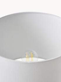 Große Tischlampe Darona mit Keramikfuß, Lampenschirm: Leinen, Lampenfuß: Harz, Weiß, Ø 30 x H 51 cm