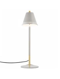 Retro tafellamp Pine, Lampenkap: metaal, Lampvoet: metaal, Grijs, goudkleurig, 15 x 47 cm
