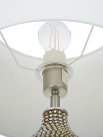 Große Tischlampe Lofty mit Antik-Finish, Lampenschirm: Polyester, Lampenfuß: Metall, beschichtet, Weiß, Ø 33 x H 58 cm