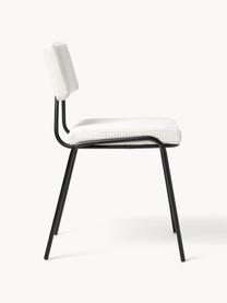 Krzesło tapicerowane ze sztruksu Mats, 2 szt., Tapicerka: sztruks (88% poliester, 1, Nogi: metal malowany proszkowo , Biały sztruks, S 50 x W 80 cm