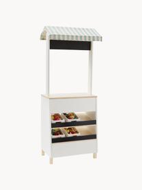 Kinder-Marktstand Kids' Hub, Mitteldichte Holzfaserplatte (MDF), Pappelholz, 100 % Baumwolle, Sperrholz, Weiß, Mehrfarbig, B 46 x H 118 cm