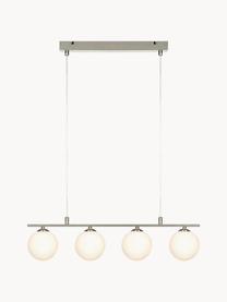 Hanglamp Quattro, Wit, zilverkleurig, B 66 x H 17 cm