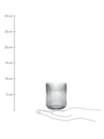 Wassergläser Canise mit Rillenstruktur, 6 Stück, Glas, Transparent, Ø 8 x H 9 cm