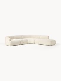 Modulares Teddy-Ecksofa Sofia (4-Sitzer), Bezug: Teddy (100 % Polypropylen, Gestell: Fichtenholz, Spanplatte, , Füße: Kunststoff Das in diesem , Teddy Off White, B 319 x T 298 cm, Eckteil rechts