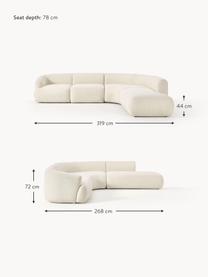 Modulares Teddy-Ecksofa Sofia (4-Sitzer), Bezug: Teddy (100 % Polypropylen, Gestell: Fichtenholz, Spanplatte, , Teddy Off White, B 319 x T 298 cm, Eckteil rechts