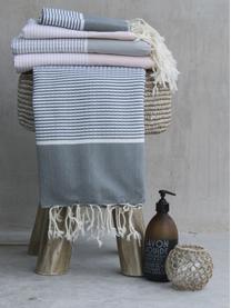 Lot de serviettes de bain légère avec trame Lurex Copenhague, 3 élém., Gris, couleur argentée, blanc, Lot de différentes tailles