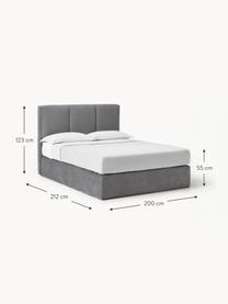 Boxspringbed Oberon, Matras: 5-zones pocketvering, Poten: kunststof Dit product is , Geweven stof antraciet, B 180 x L 200 cm, hardheidsgraad H2