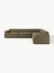 Canapé d'angle XL Melva, Tissu vert olive, larg. 339 x prof. 339 cm