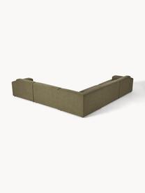 Canapé d'angle XL Melva, Tissu vert olive, larg. 339 x prof. 339 cm