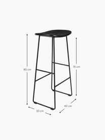 Tabouret de bar Tangle, Noir, larg. 40 x haut. 80 cm