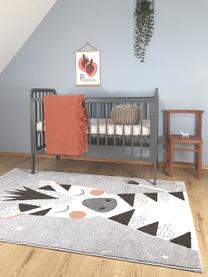 Alfombra infantil Kika, Polipropileno, Gris, negro, blanco, rosa, An 120 x L 170 cm