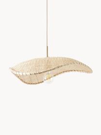 Hanglamp Senja van rotan, Lampenkap: rotan, Baldakijn: gepoedercoat metaal, Beige, B 65 x D 46 cm