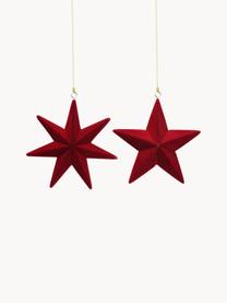 Set de adornos navideños Sabina, 2 uds., Exterior: terciopelo, Estructura: tablero de fibras de dens, Rojo, An 11 x Al 11 cm
