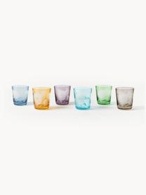 Verres à eau Peony, 6 élém., Verre, Multicolore, haut. 10 cm