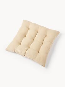 Baumwoll-Sitzkissen Sasha, Bezug: 100% Baumwolle, Beige, B 40 x L 40 cm