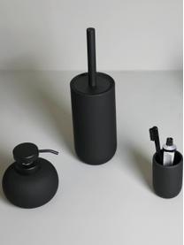 Escobilla de baño Lotus, Recipiente: cerámica, Negro, Ø 10 x Al 21 cm