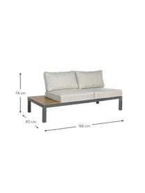 Tuin loungeset Elias, 4-delig, Frame: gepoedercoat en corrosieb, Plateaus: kunststof in hout-optiek, Antraciet, hout, beige, B 246 x D 246 cm