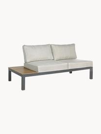 Tuin loungeset Elias, 4-delig, Frame: gepoedercoat en corrosieb, Plateaus: kunststof in hout-optiek, Geweven stof lichtbeige, multiplex, antraciet, B 246 x D 246 cm