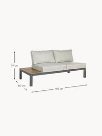 Salotto da giardino Elias 4 pz, Struttura: alluminio verniciato a po, Scaffali: plastica in effetto legno, Tessuto beige chiaro, compensato, antracite, Larg. 246 x Prof. 246 cm