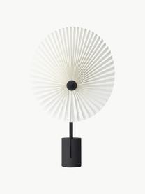 Lampada da tavolo grande portatile con luce regolabile Liris, Paralume: lamina in PVC con tessuto, Struttura: acciaio verniciato, Nero, bianco, Larg. 28 x Alt. 45 cm