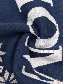 Housse de coussin 40x40 tricot Home, 100 % coton, Bleu, ivoire, pourpre, beige, larg. 40 x long. 40 cm