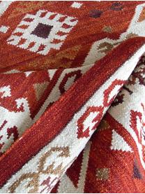 Kilim en laine tissé main Ria, Rouge, beige, orange, brun