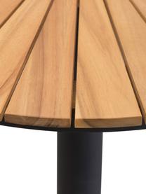 Mesa para exterior de madera de acacia Pietra, Tablero: madera de acacia, Estructura: metal con pintura en polv, Bayo, negro, Ø 70 x Al 74 cm