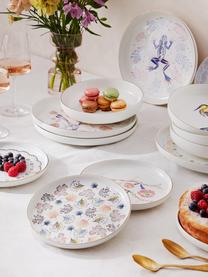 Assiettes à dessert Flamboyant, 4 élém., Porcelaine, Multicolore avec bordure dorée, Ø 19 x haut. 3 cm