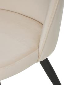 Krzesło tapicerowane z aksamitu  Amy, 2 szt., Tapicerka: aksamit (poliester) Dzięk, Nogi: metal malowany proszkowo, Kremowobiały aksamit, S 51 x G 55 cm
