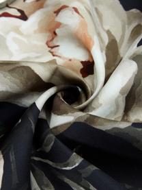 Biancheria da letto in raso di cotone Blossom, Nero, multicolore, 155 x 200 cm + 1 federa 50 x 80 cm