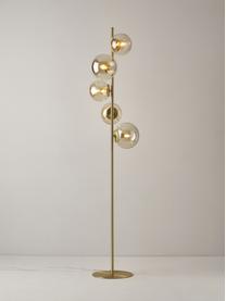 Industriële vloerlamp Casey van glas, Goudkleurig, H 170 cm