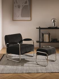 Polstrovaná stolička Marcel, Antracitová, stříbrná, Š 50 cm, V 43 cm