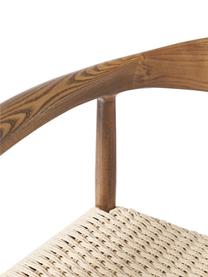 Chaise à accoudoirs en bois de frêne Pavel, Rotin, bois de frêne, larg. 62 x prof. 76 cm