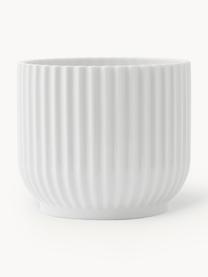 Porcelánový obal na květináč Lyngby, V 11 cm, Porcelán, Bílá, Š 12 cm, V 11 cm