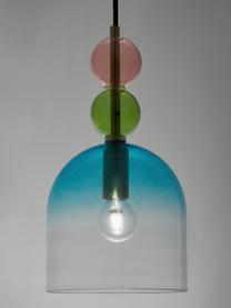 Kleine hanglamp Murano, Turquoise, roze, olijfgroen, Ø 16 x H 30 cm