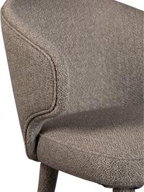 Gestoffeerde stoel Lunar in taupe met goudkleurige pootkapjes, Bekleding: 100% polyester fluweel, Frame: multiplex, rubberhout, Poten: gepoedercoat metaal, Geweven stof taupe, B 52 x H 59 cm