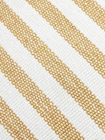 Handgeweven in- & outdoor vloerkleed Lyla, 100% polyester, GRS-gecertificeerd, Wit, oker, B 80 x L 150 cm (maat XS)