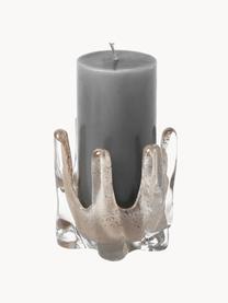 Ręcznie wykonany świecznik na tealighty Helix, Szkło, Greige, Ø 15 x 14 cm