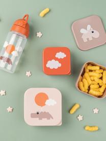 Set di 3 lunch box per bambini Happy Clouds, Plastica, Beige, pesca, corallo, Set in varie misure